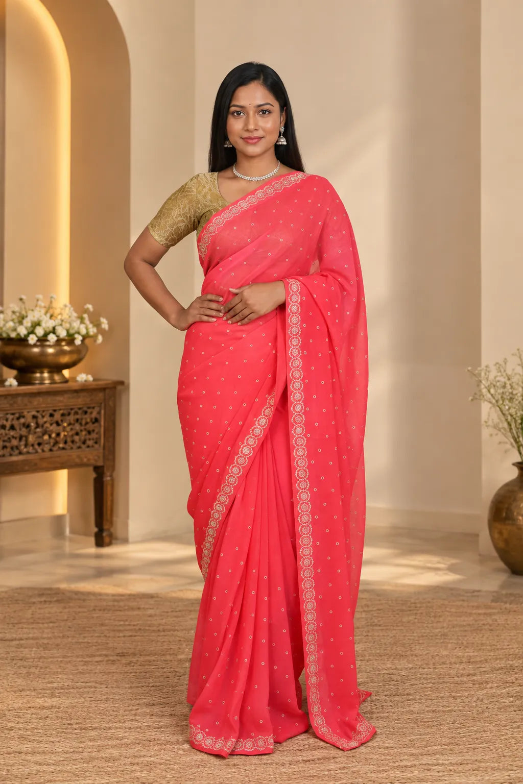 Mehak Rose Banarasi Silk Saree