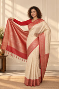 Shweta Pearl White Georgette Saree
