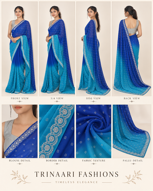 Anaya Royal Blue Banarasi Weave