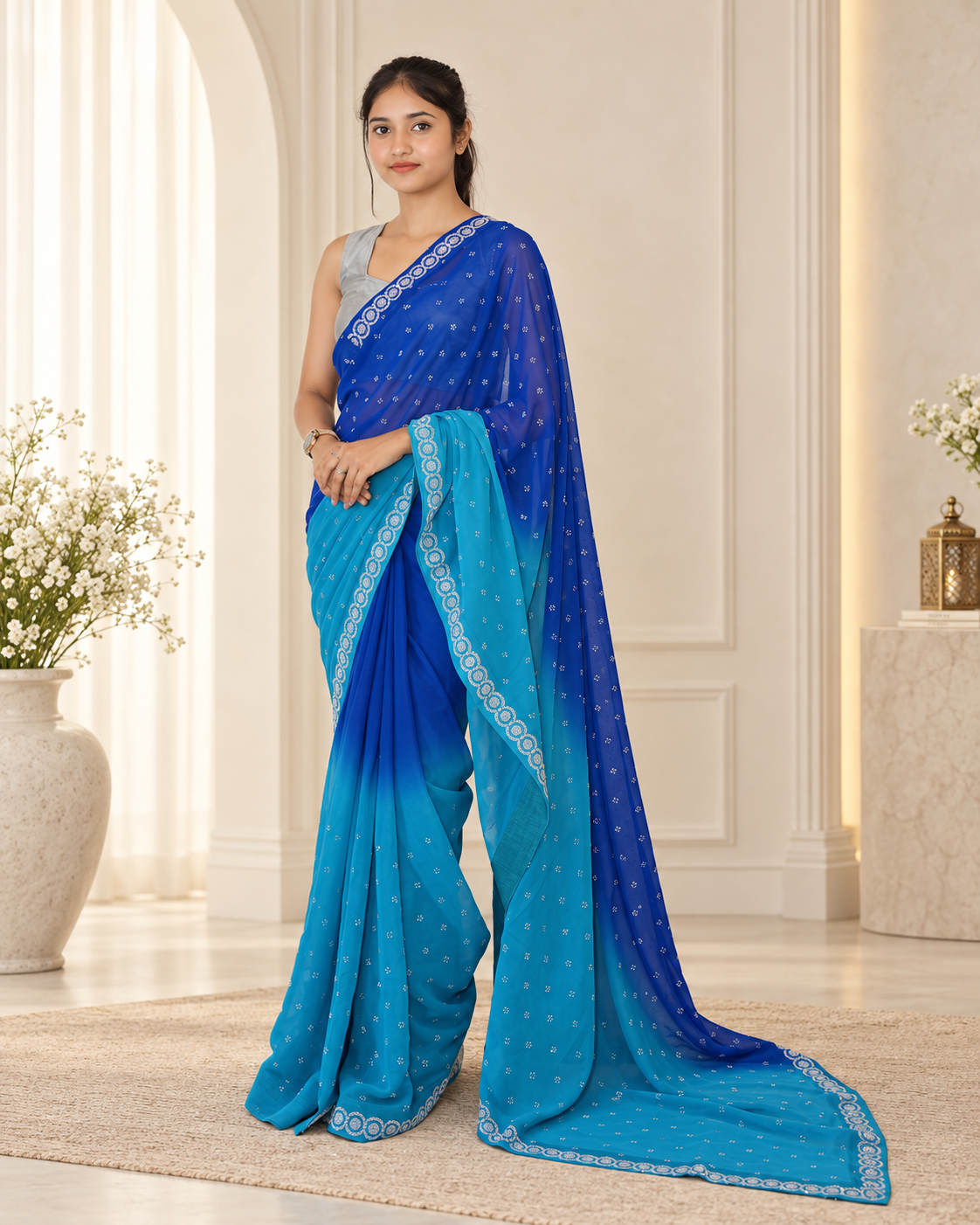 Anaya Royal Blue Banarasi Weave