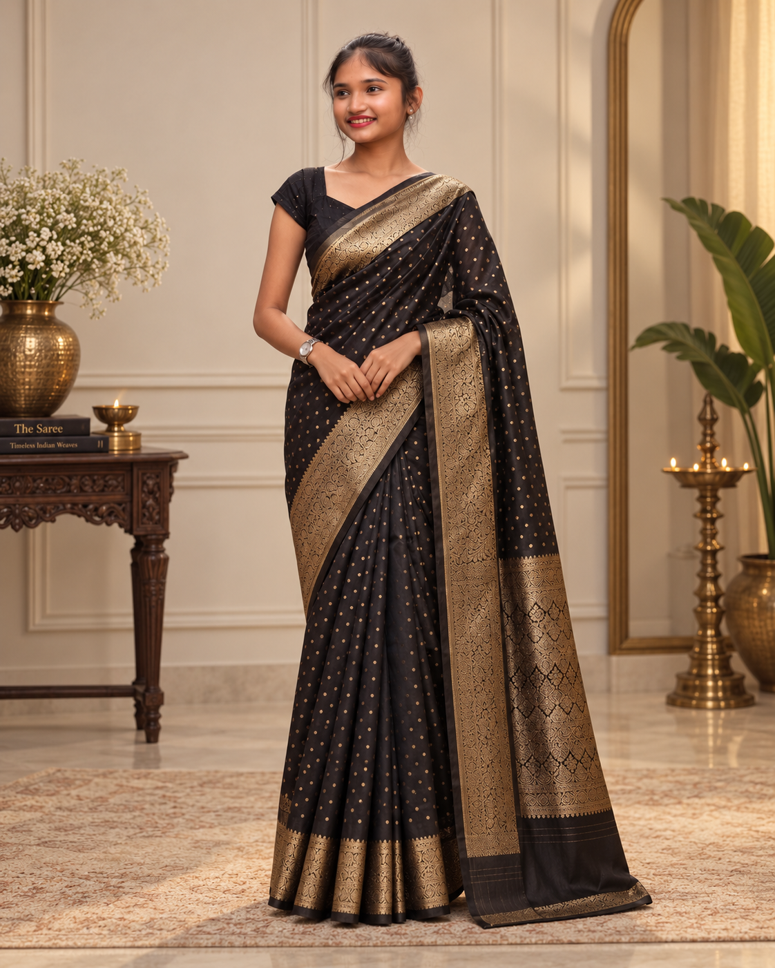 Ira Golden Beige Banarasi Brocade