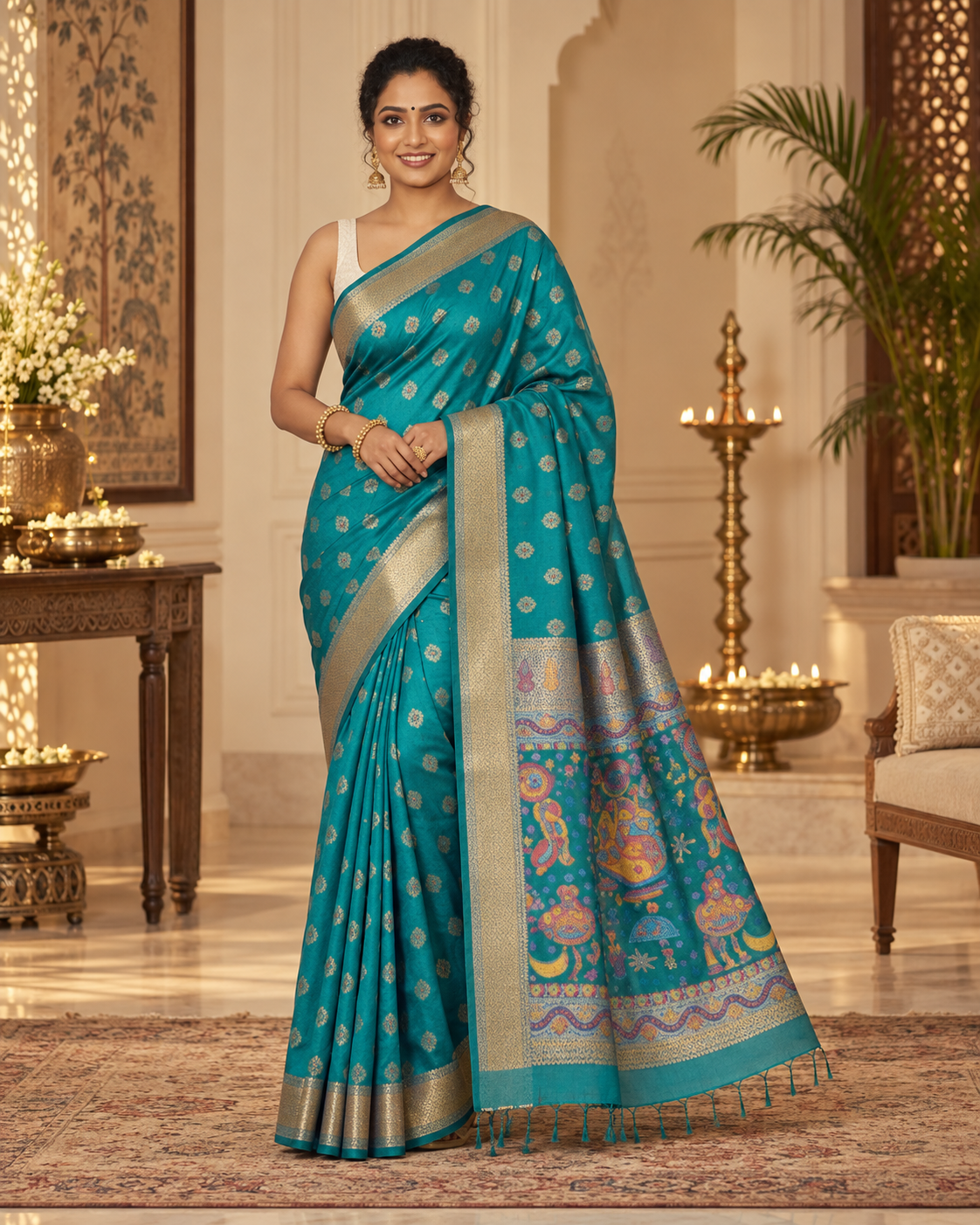 Harini Emerald Kanjivaram Silk Saree