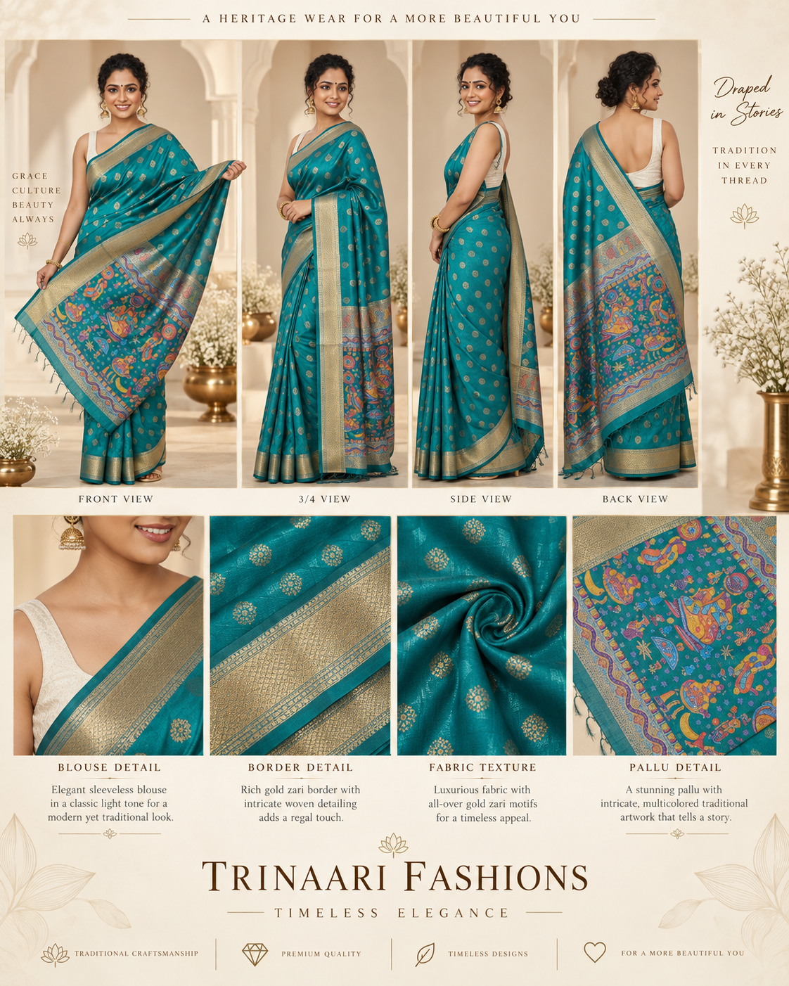 Harini Emerald Kanjivaram Silk Saree