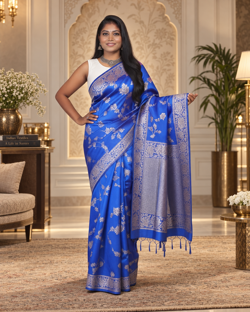 Neelkamal Midnight Blue Banarasi