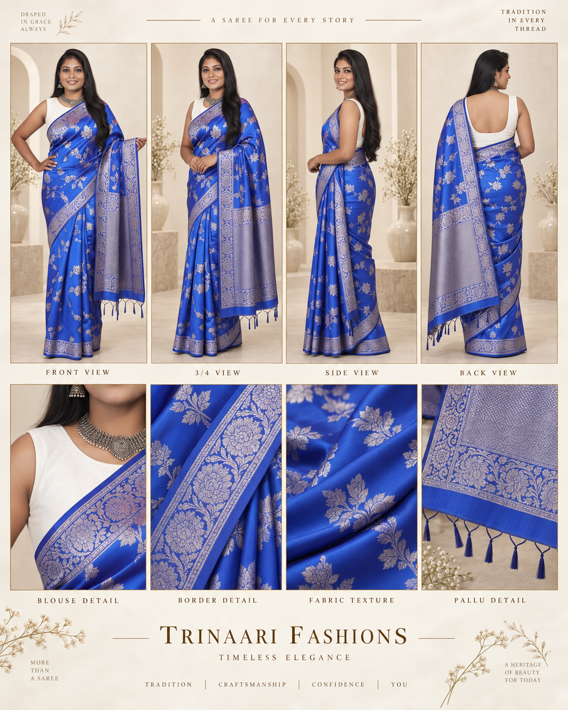 Neelkamal Midnight Blue Banarasi