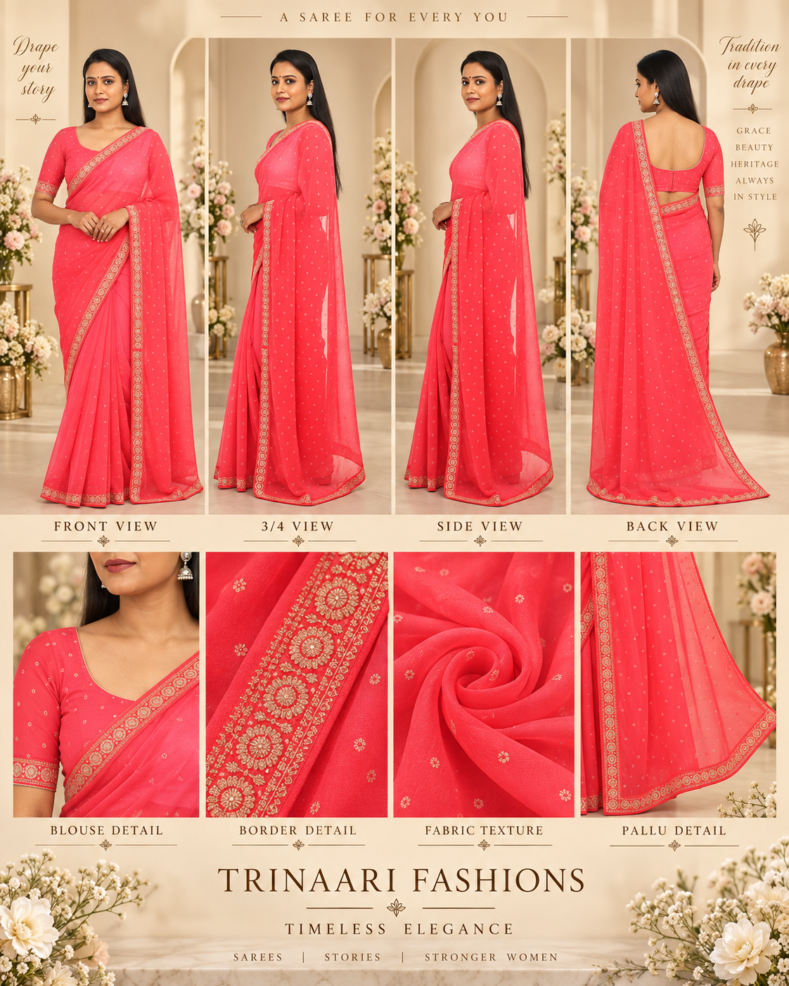 Zeenat Royal Sapphire Banarasi Saree