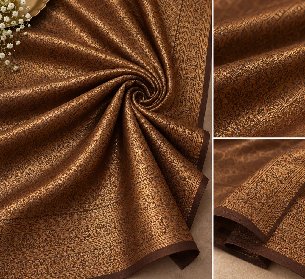 Vaidehi Charcoal Grey Silk Saree