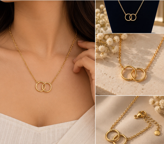Trinaari Interlinked Circle Necklace