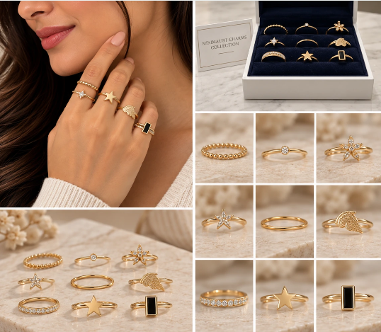 Golden Celeste Ring Set