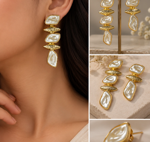 Celestial Pearl Hoops