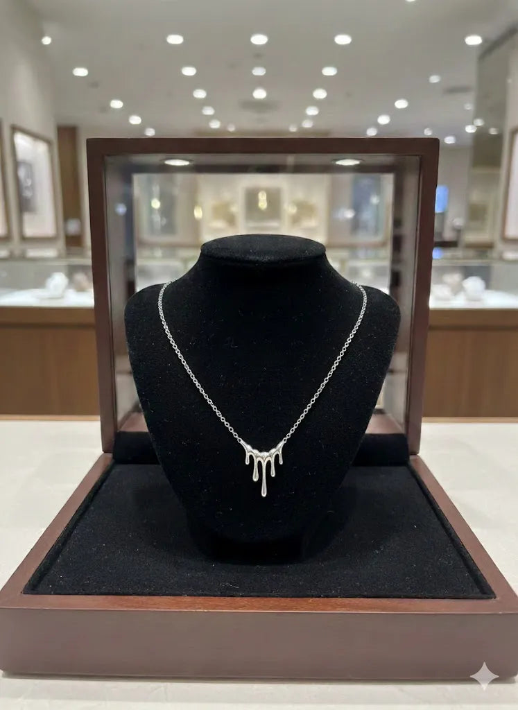 Liquid Drop Silver Necklace