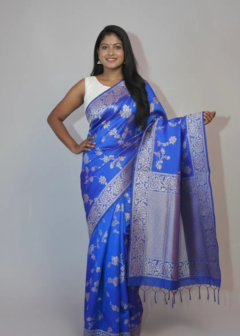 Neelkamal Midnight Blue Banarasi