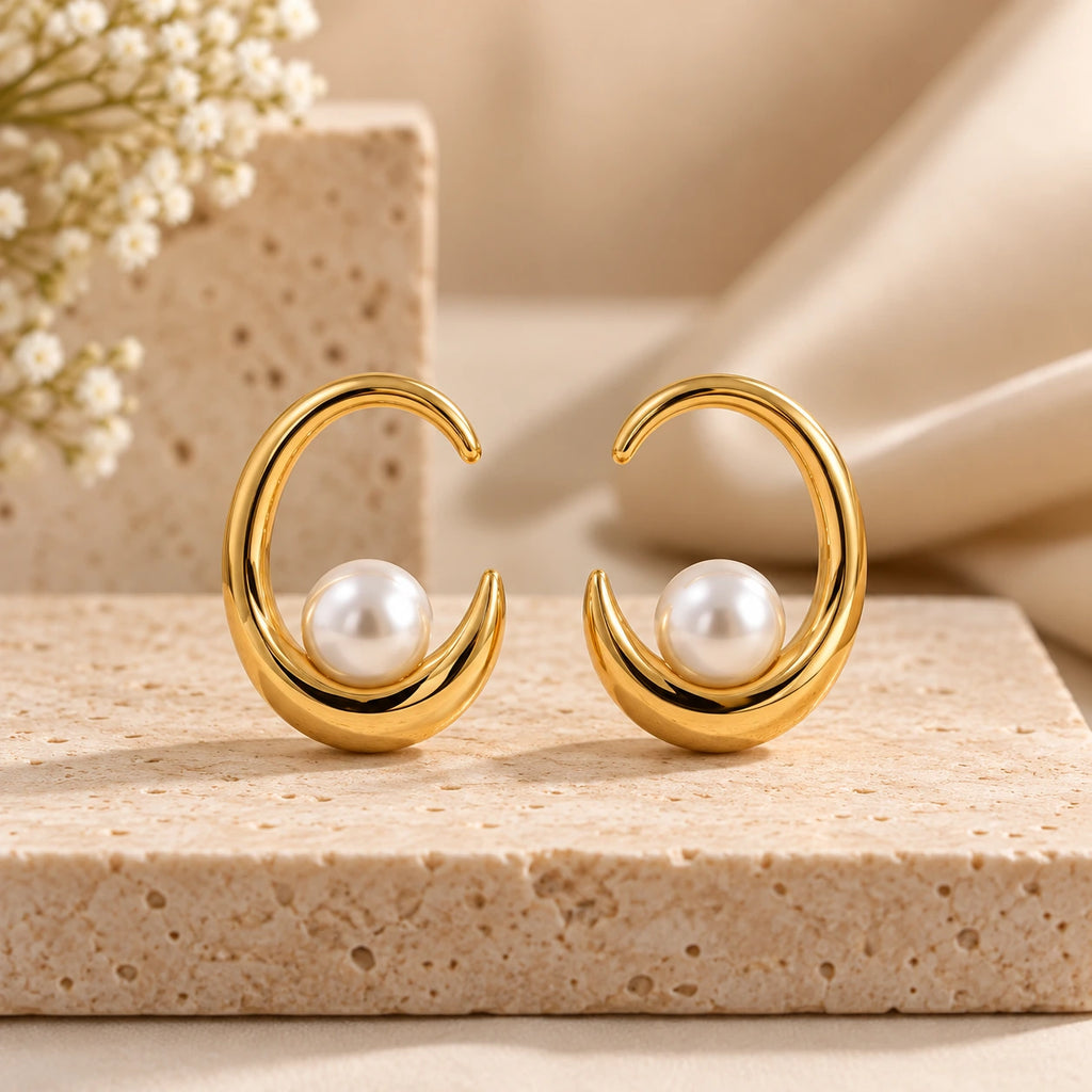 Golden Petal Glamour Earrings