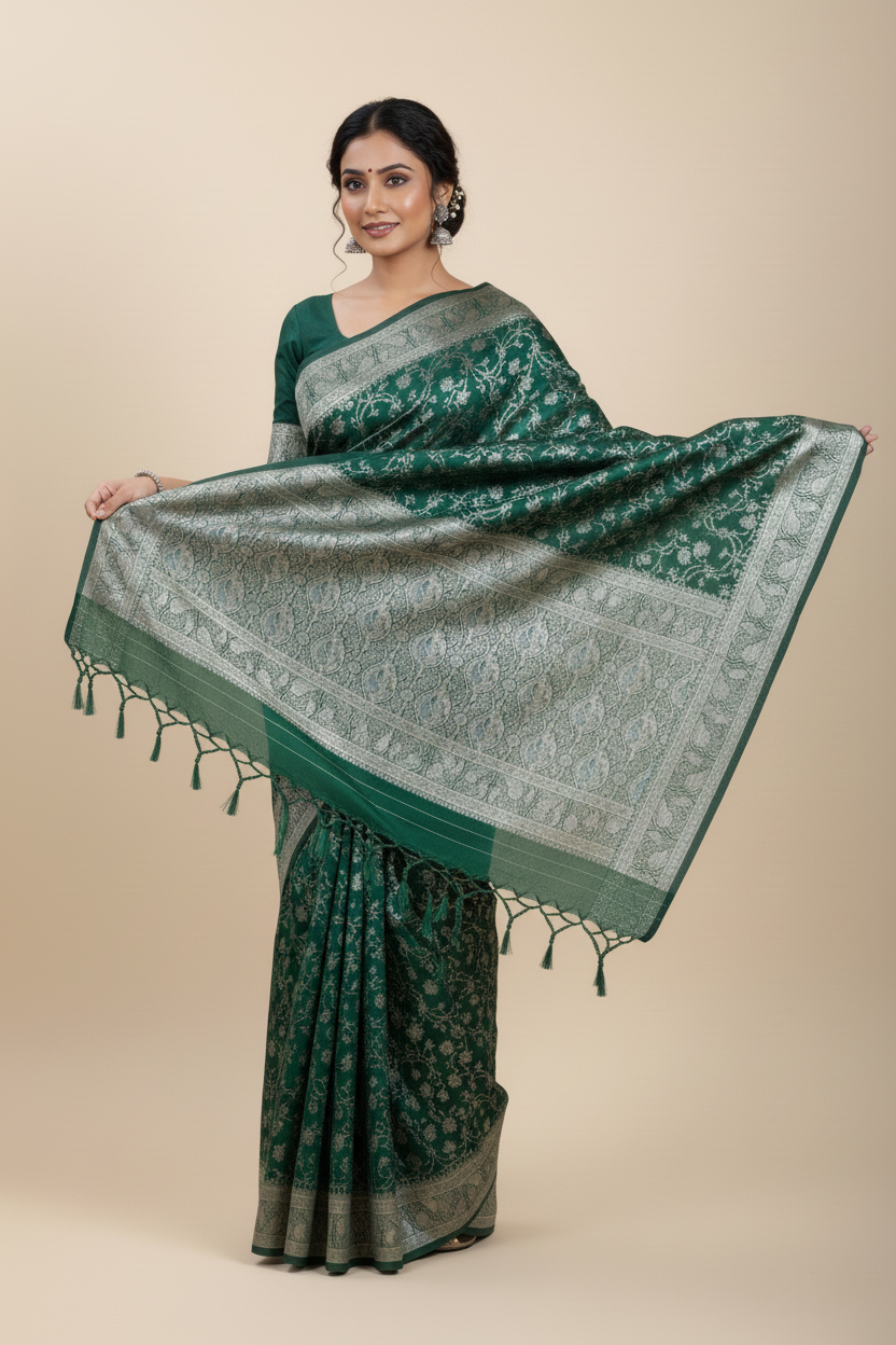 Prerana Emerald Green Banarasi