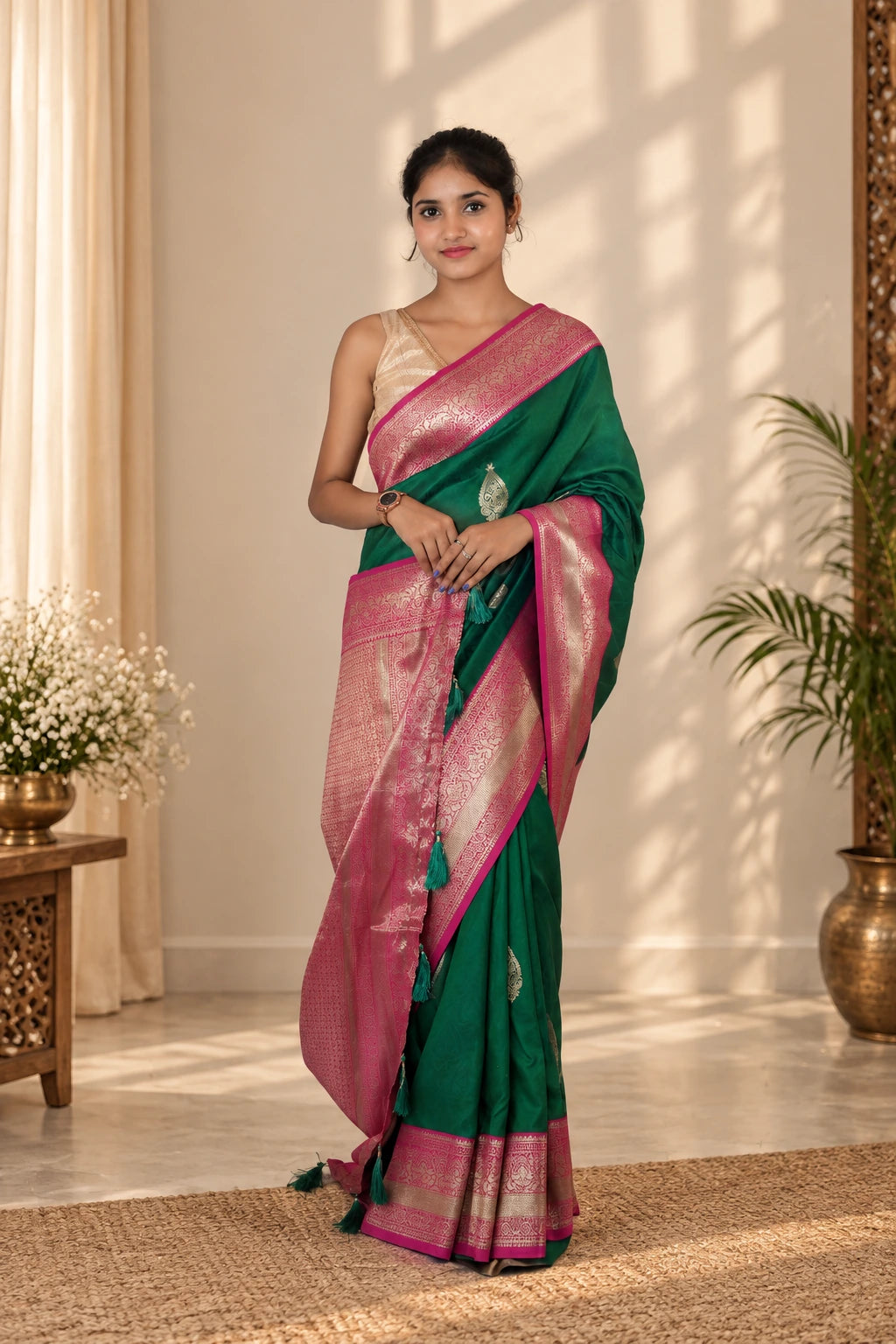 Nilambari Sea-Green Banarasi