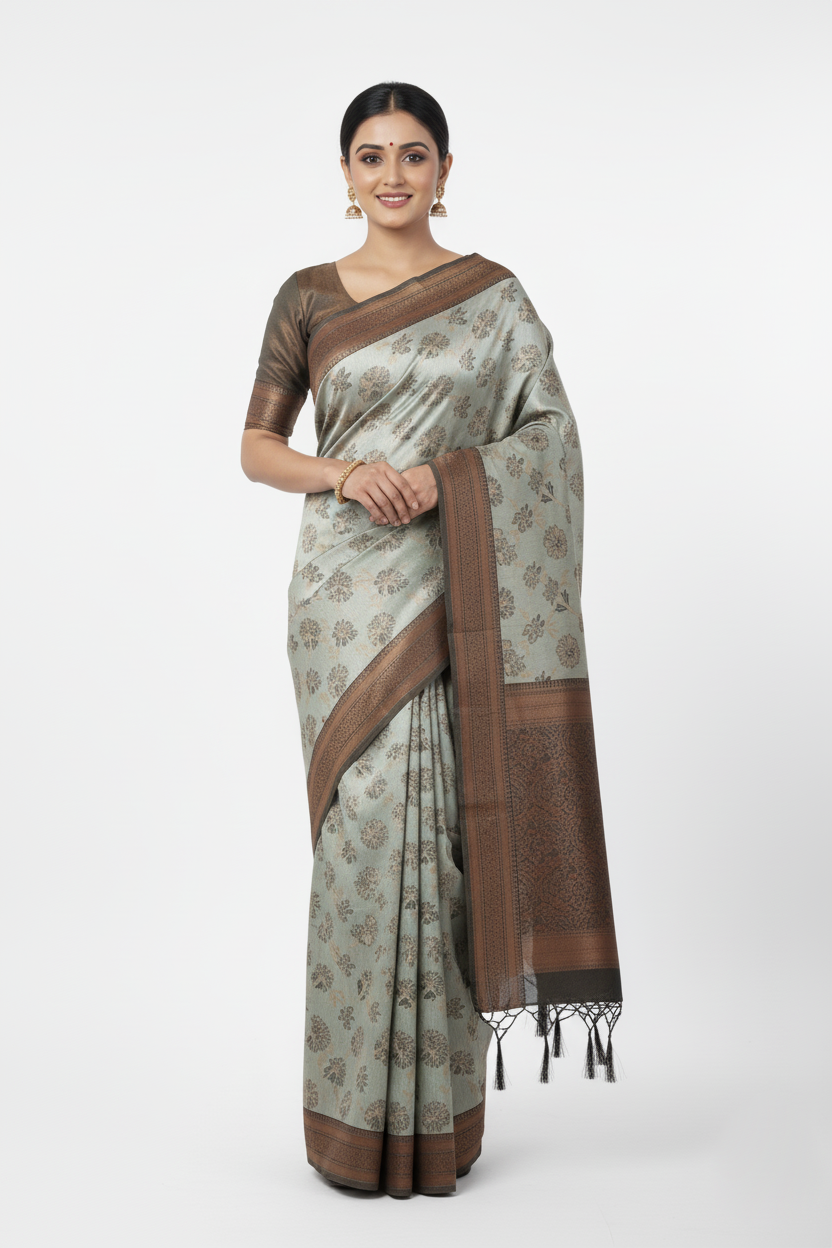 Saanvi Pista Green Banarasi Weave