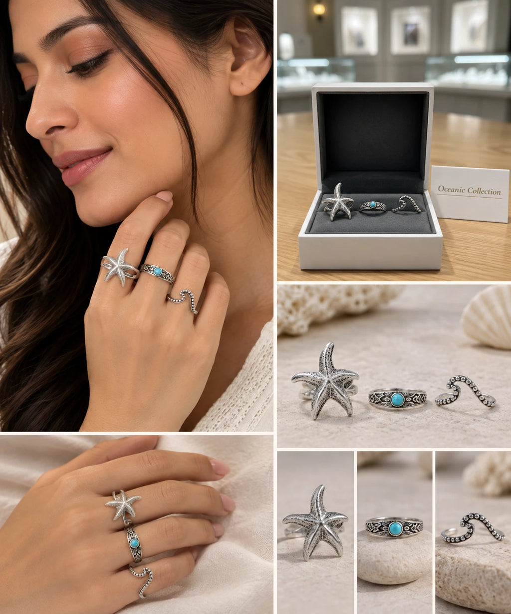 Trinaari Silver Grace Ring Set