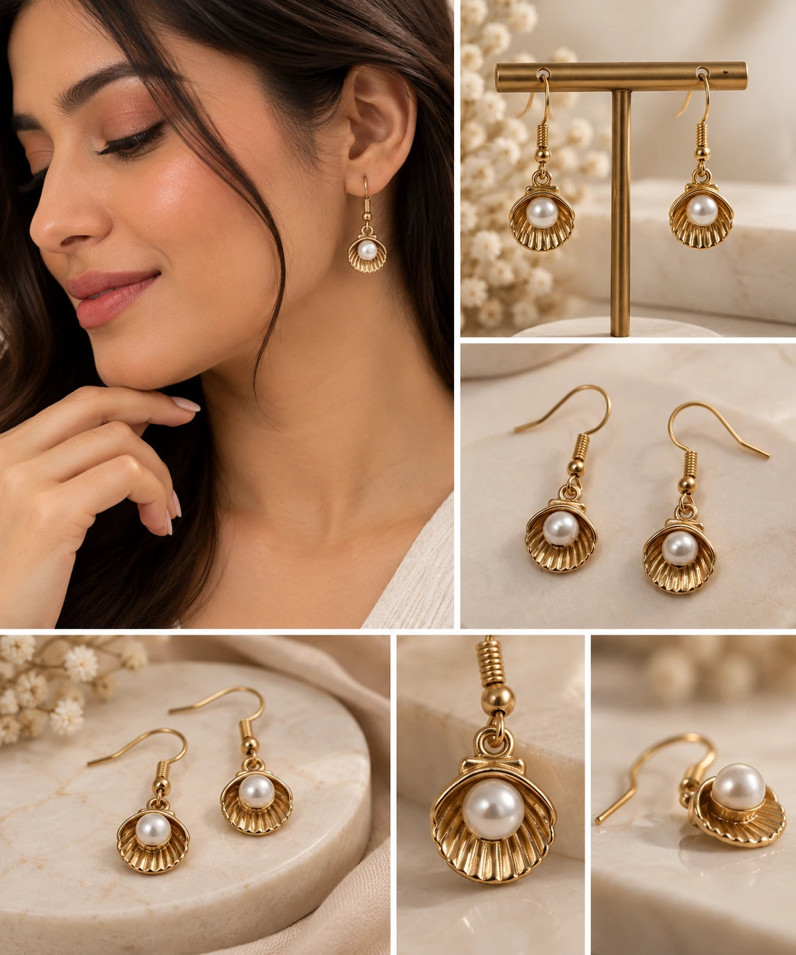 Ocean Pearl Dangle Earrings